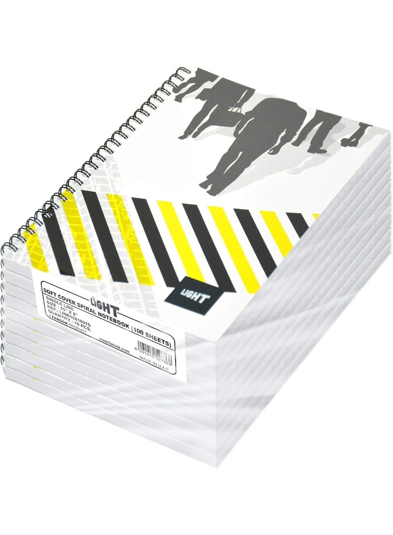 FIS Light Hard Cover Notebook, Pack of 5 Pieces, Single Line, 10x8 Inch,100 Sheets - LINB1081801 - Image 1